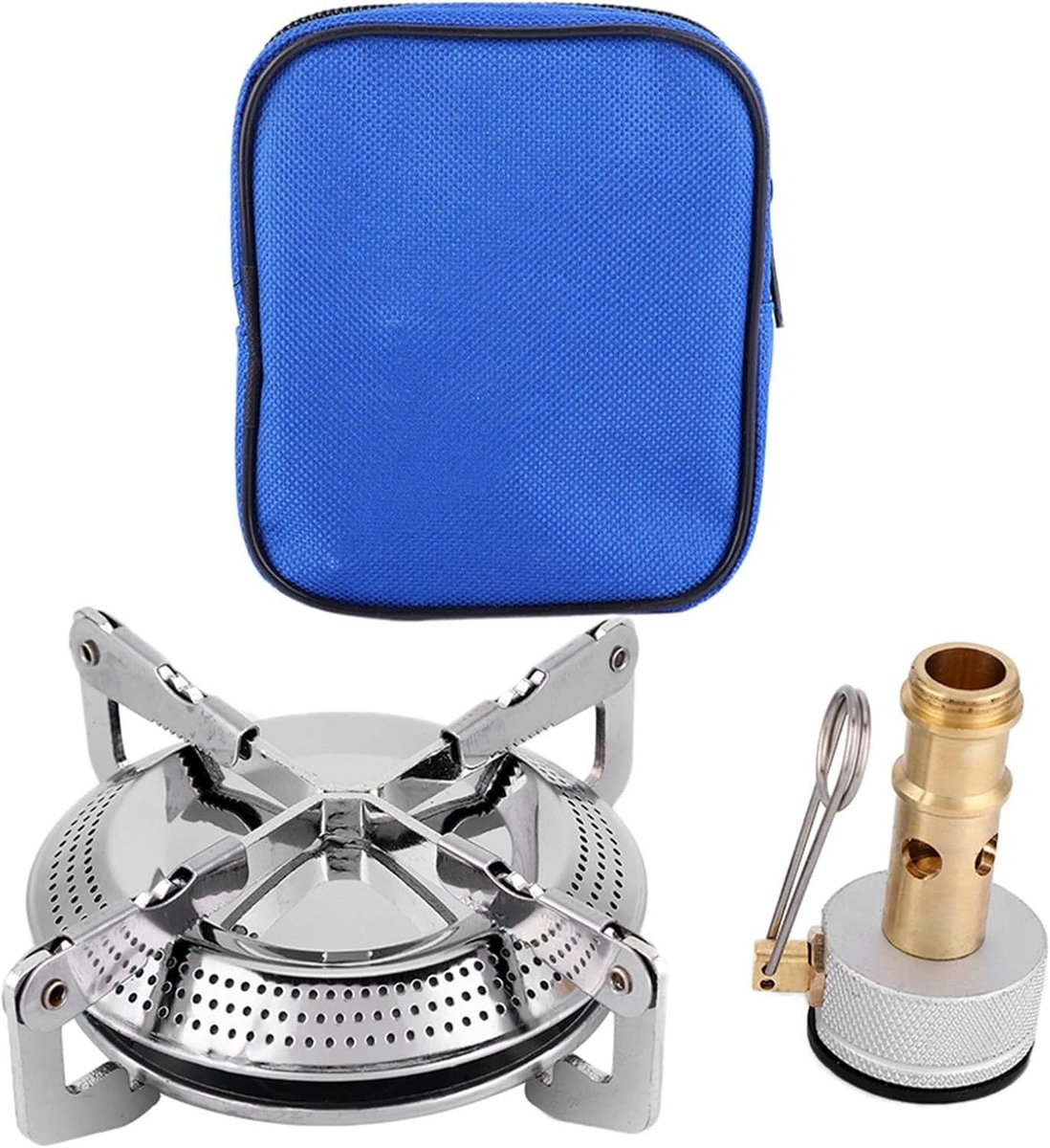 Draagbare Kampeer Kookplaat met Canvas Tas, Rvs Vouwbaar Ontwerp voor Buiten Koken en BBQ Activiteiten