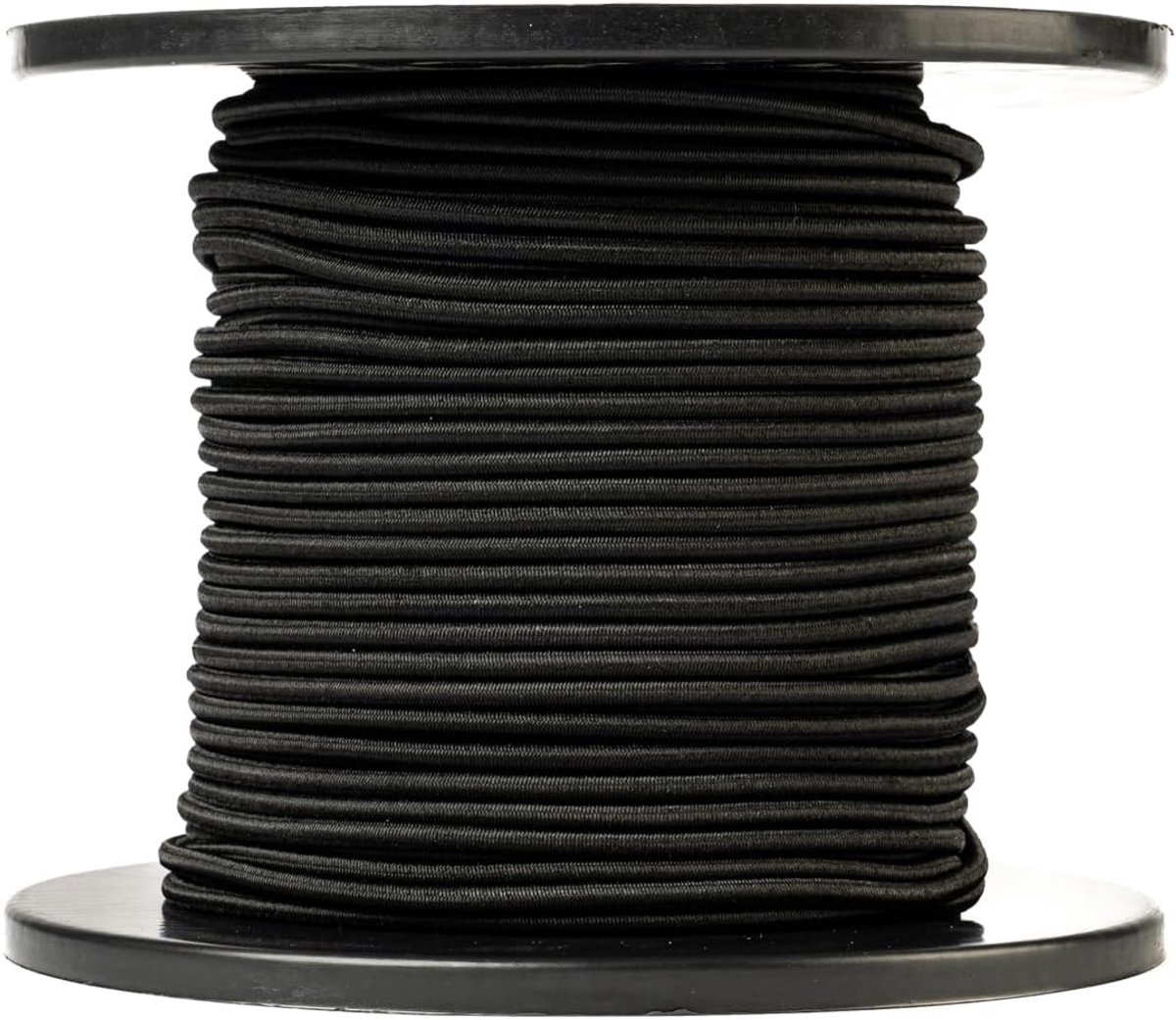 SnelShoppen - Elastisch Rond Touw (4mm, 100M, Zwart) - Professionele Kwaliteit, Weerbestendig en Herbruikbaar - Breeksterkte 80 kg voor Tuin, Camping,