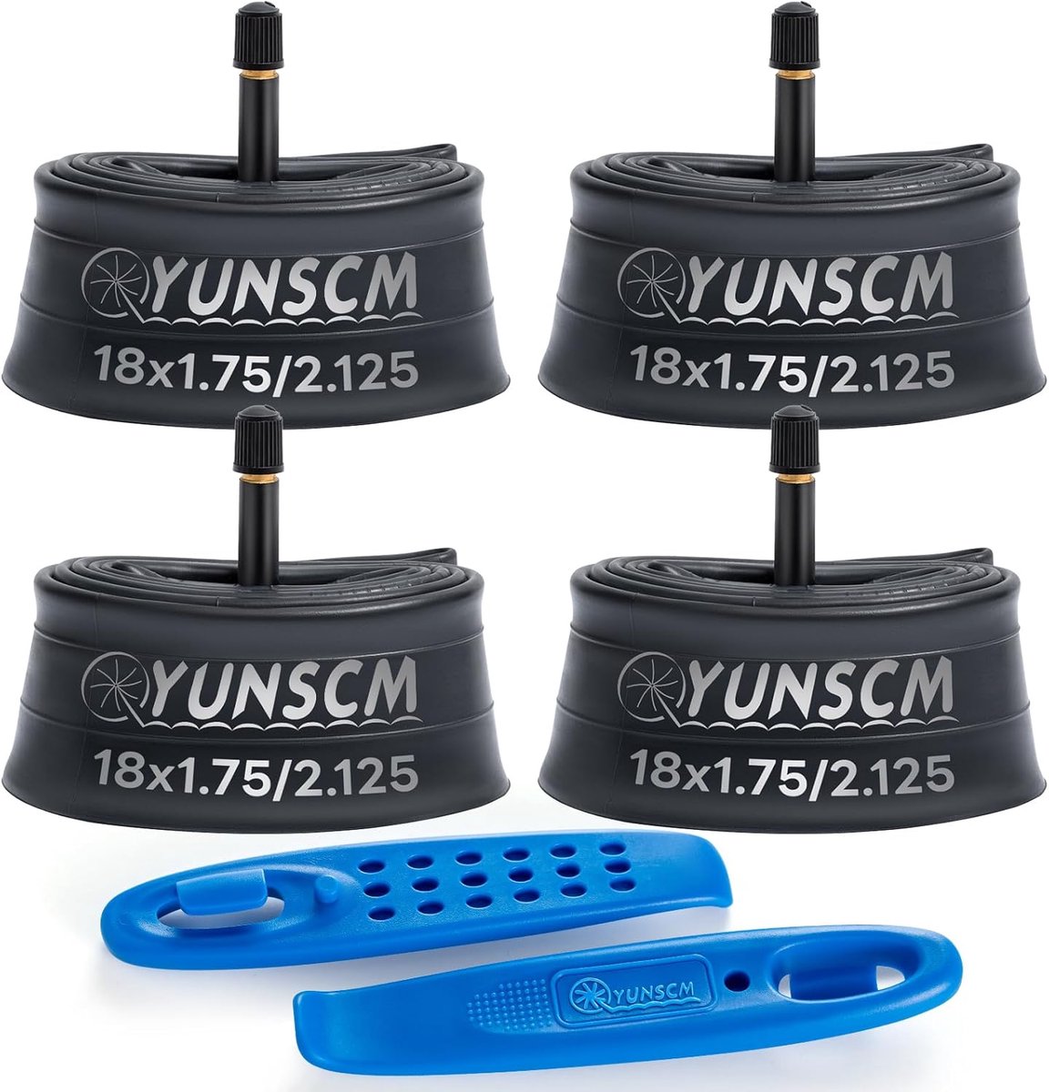SnelShoppen - 4 Stuks 18 Inch Fietsbanden Binnenband 18 x 1.75 / 2.125 AV32 mm Schrader Ventiel, Geschikt voor Mountainbikes, Duurzaam en Betrouwbaar