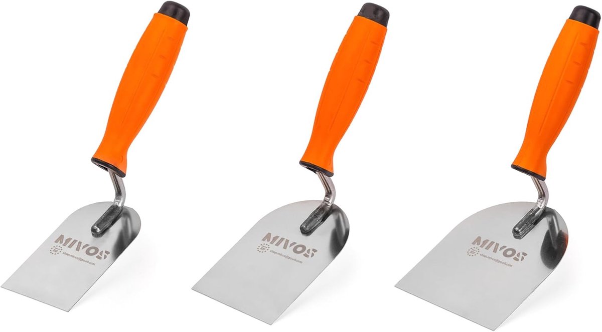 SnelShoppen - Plakrolset 3-delig 60 mm 80 mm 100 mm - Roestvrijstalen Spatels met Zachte Grip - Stucadoors Gereedschap voor Pleisterwerk en Tegels
