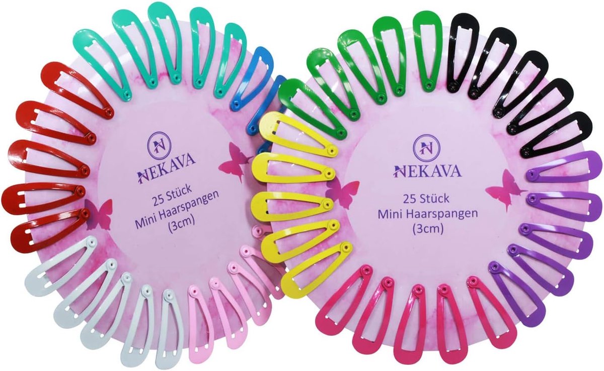 SnelShoppen - 50 Stuks Kleurige Mini Haarspelden - 3 cm - Ideaal voor Meisjes, Kinderen en Vrouwen - Haarclips in 10 Kleuren voor Feesten en Dagelijks
