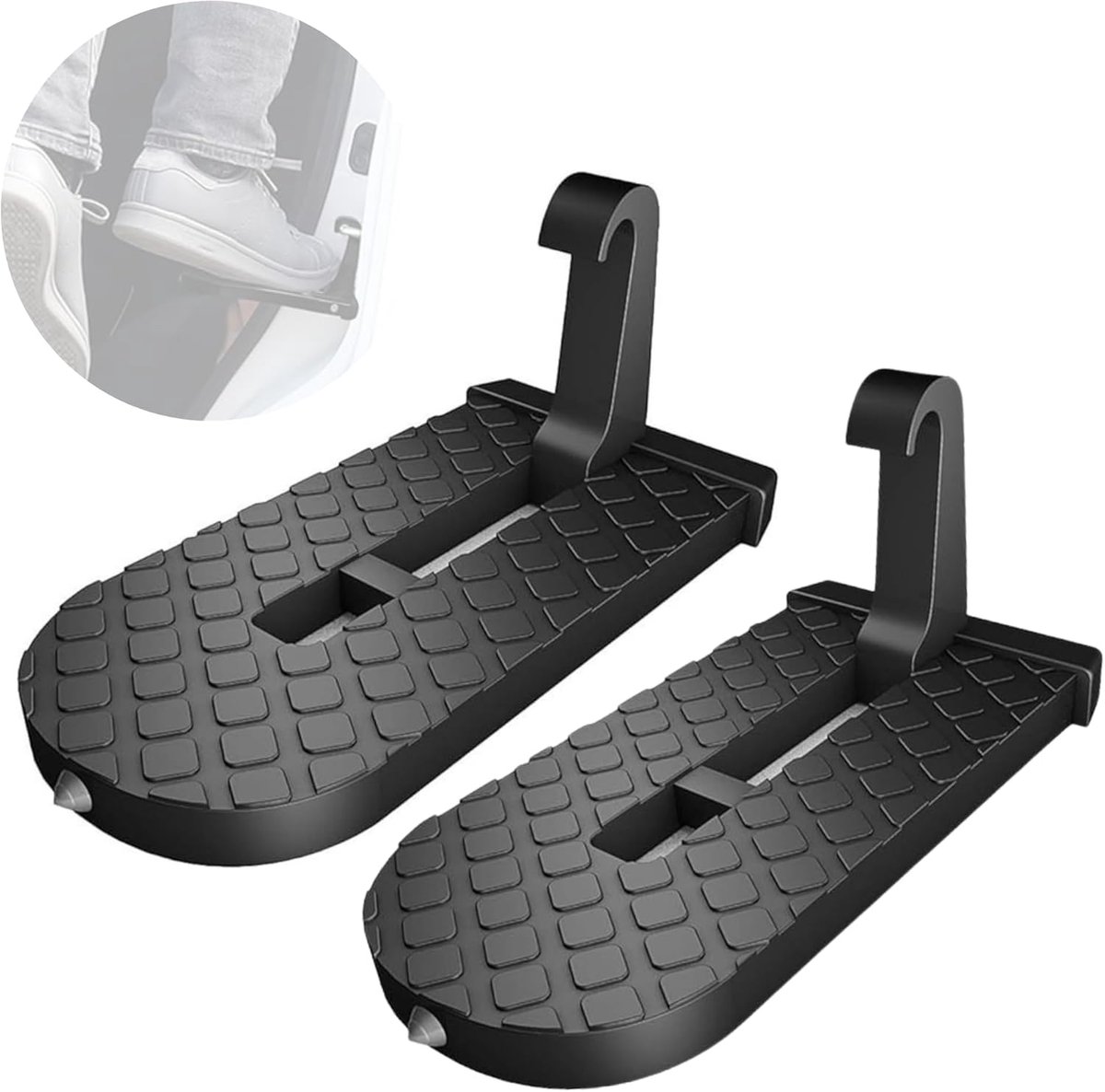 SnelShoppen - 2x Pedal Voordeur Voetsteun voor Auto, Opvouwbare Stap voor Auto Deuren, Antislip voor Gemakkelijk Toegang tot het Dak, Inclusief Veilig