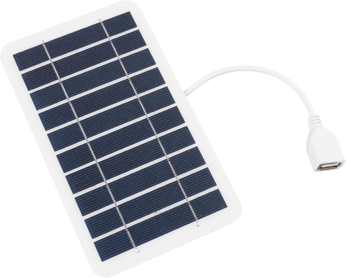 SnelShoppen - Draagbaar Zonnepaneel 2W met 5V USB-aansluiting, Waterdicht IP65, Ideaal voor Mobiele Telefoon, Powerbank, MP3-speler, Duurzaam Design v