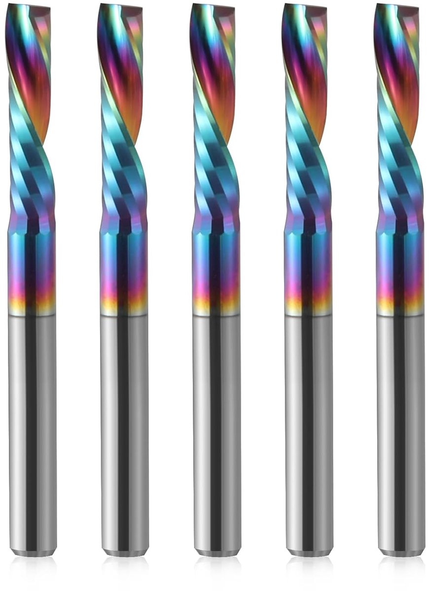 SnelShoppen - CNC Frees Cutter, Spiral Groove Milling Cutter 4mm Shank, 4mm Snijdiameter, 17mm Snijlengte, O Flutes Router Bit voor Houtbewerking en L