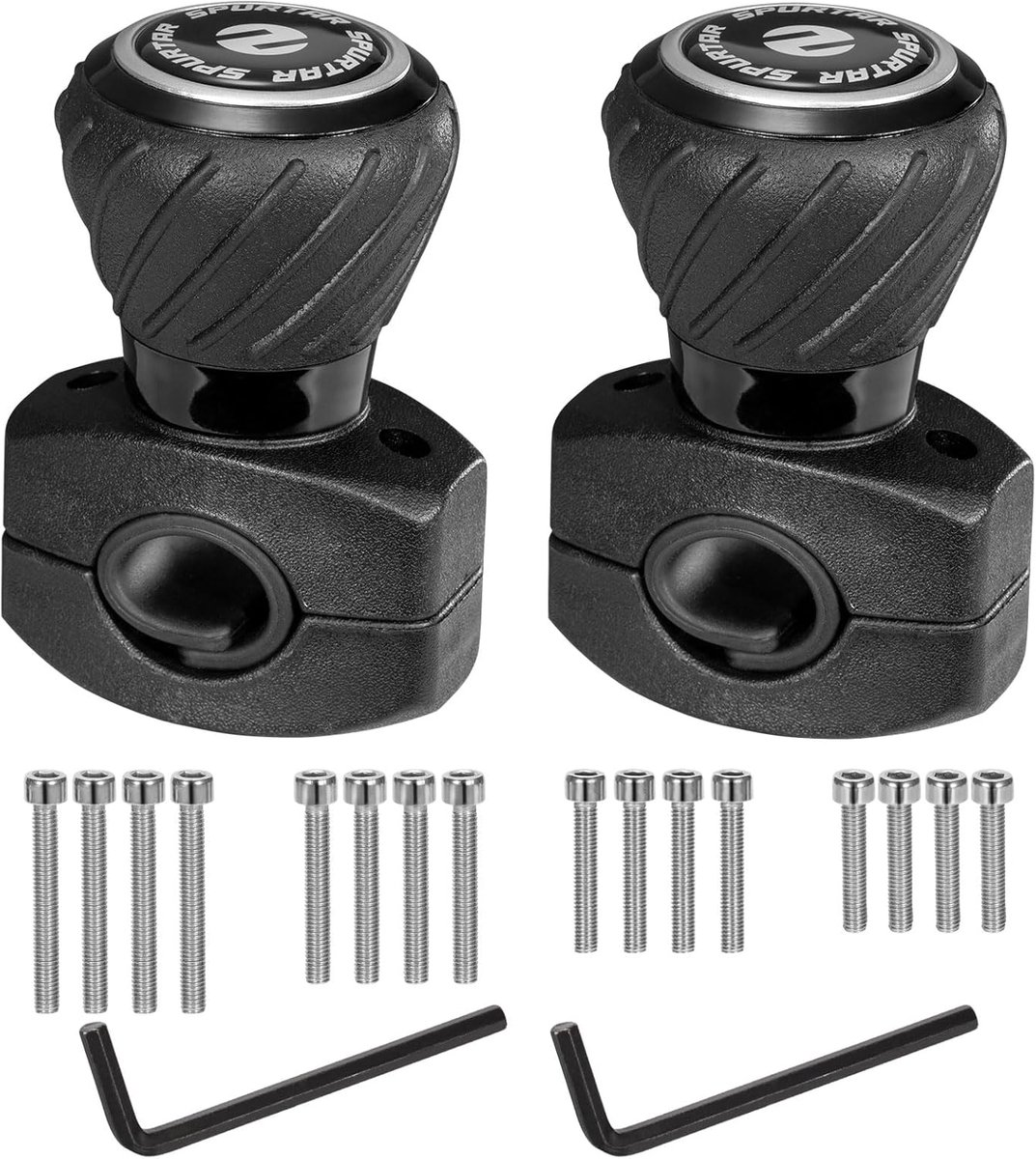 SnelShoppen - Stuurknop Spinner 2 Stuks, Universele Stuurwiel Knop, Power Grip Spinner voor Auto's, Trucks, Tractors, Golf Carts, Zwart