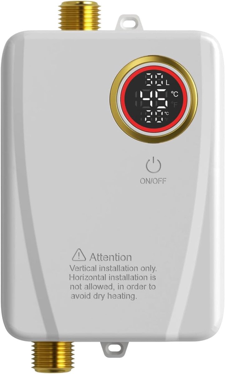 SnelShoppen - Elektrische Doorstromer Warmwaterboiler 3500W - Tankless Mini Water Heater met LED Temperatuurweergave voor Keuken en Badkamer - Altijd
