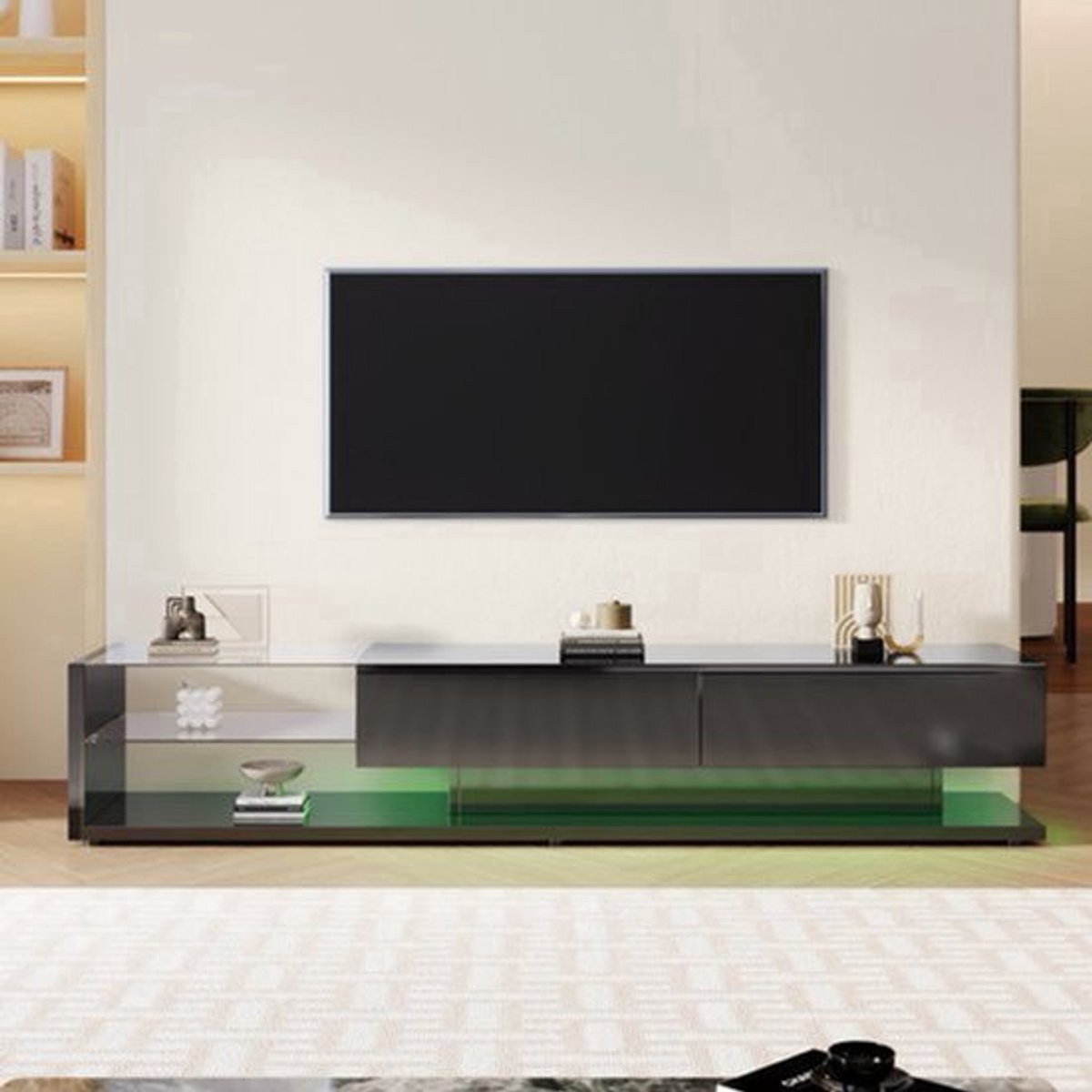 Lage TV-kast – Lowboard – Tv-meubel – Media Console – Entertainmentkast – Uitschuifbaar 12