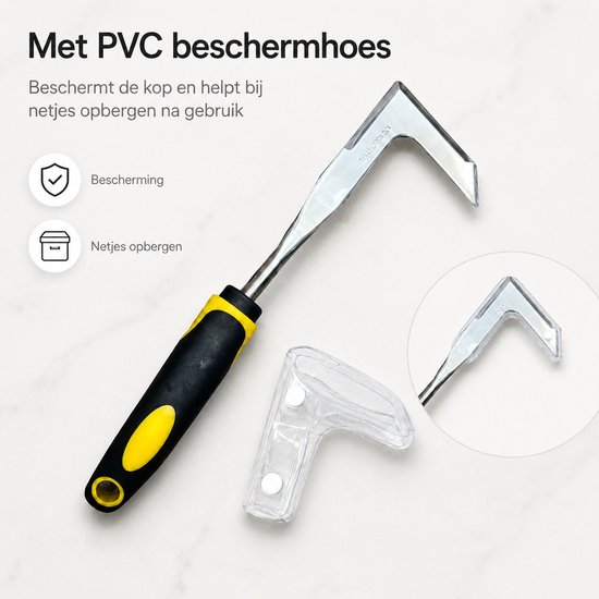 Voegenkrabber - RVS - Voegenreiniger - Onkruidmes 30 cm met Beschermhoes - Voegen schoonmaken - Tuingereedschap — afbeelding 5