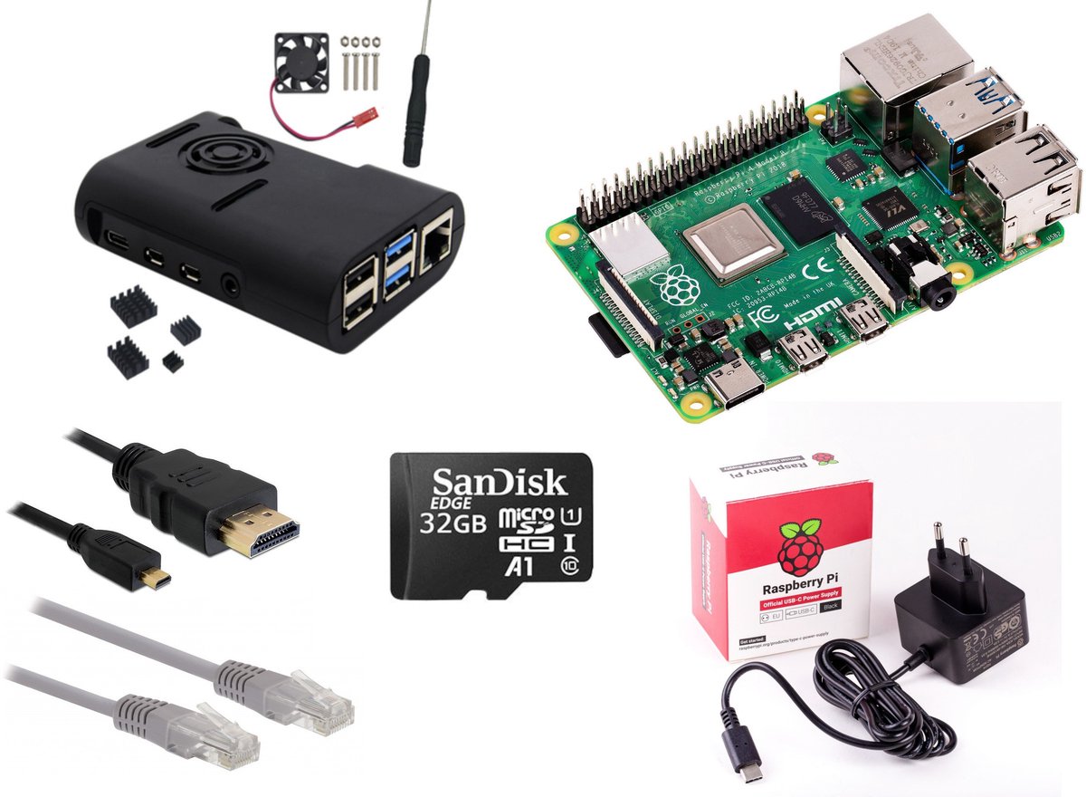 Image of Raspberry Pi 4 - 4Gb - Fan kit - 2019 - standaard inclusief heatsinks, ventilator en 3A voeding