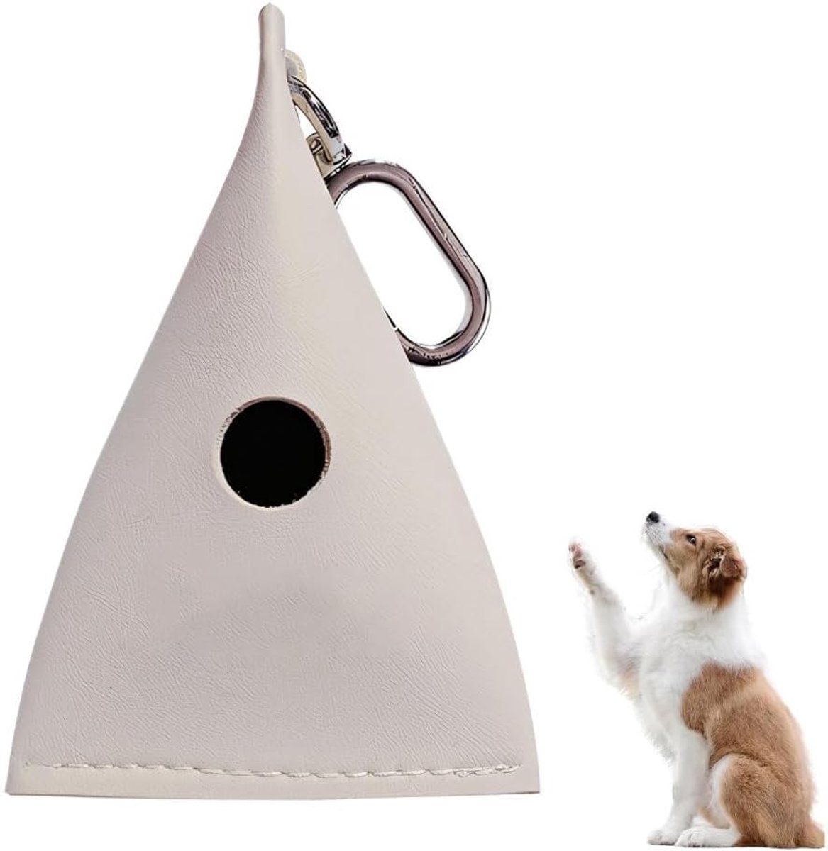 SnelShoppen - Dog Poop Bag Dispenser PU Leer, Geschikt voor 1 Rol Poepzakjes, Ideaal voor Hondentraining, Wandelen, Vakantie, Reizen, Hardlopen en Kam