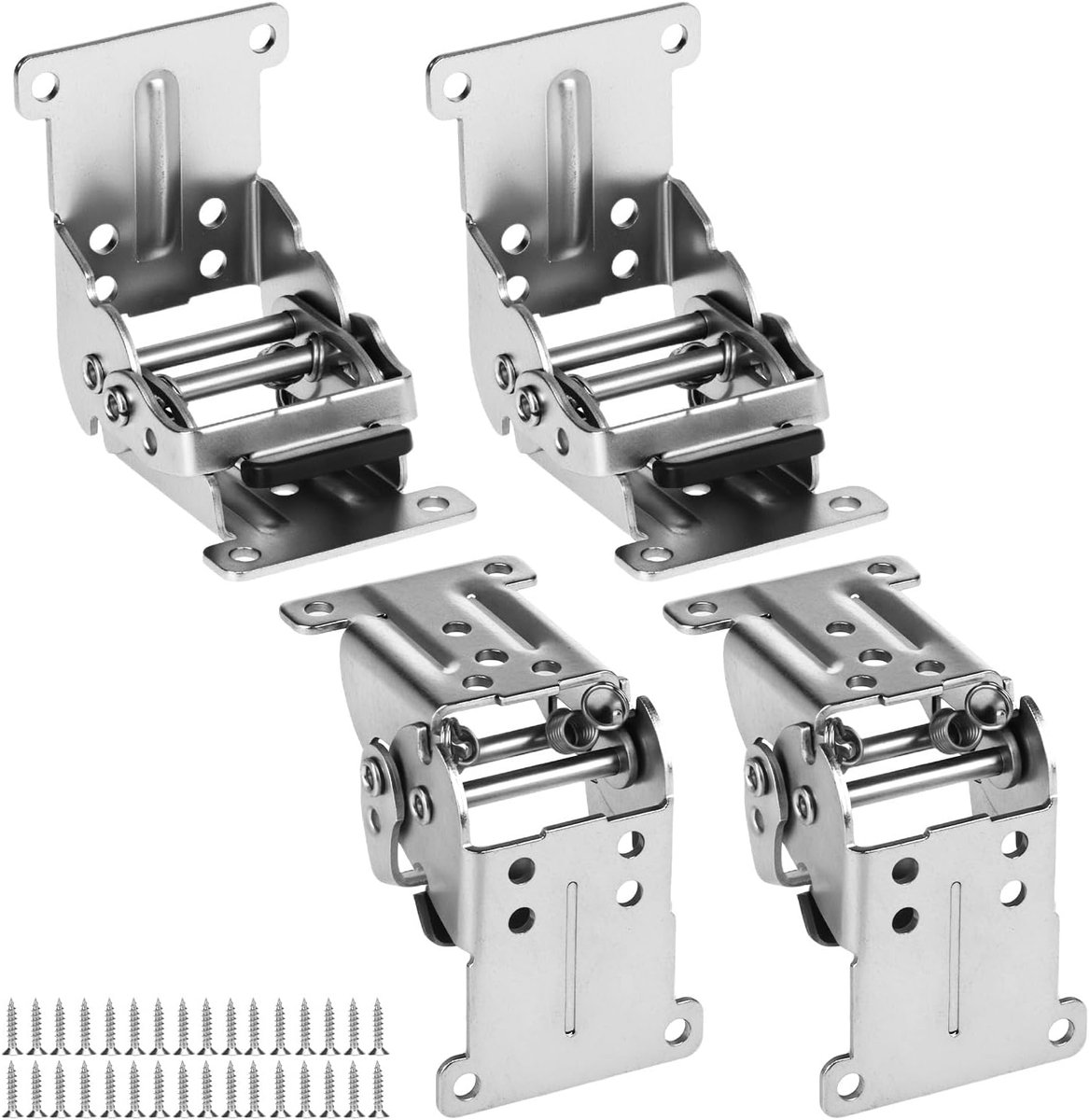 SnelShoppen - 4-Piece Vouwbare Scharnier Tafelpoten - Vouwscharnieren Steunbeugel - Staal Gegalvaniseerd - 225 kg Draagvermogen - Inclusief 40 Schroev
