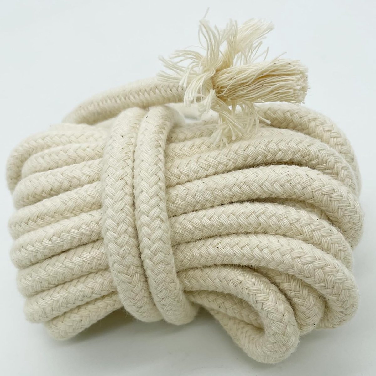 SnelShoppen - 8mm Natuurlijke Katoenen Touw 5m - Sterk en Duurzaam - Multifunctioneel voor DIY, Knutselen, Bundelen, Decoratie - Raw White