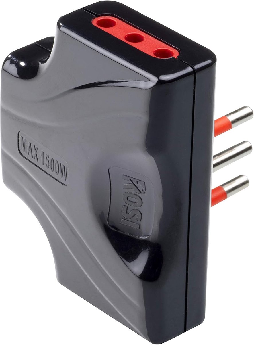 SnelShoppen - Triple Extra Flat Adapter - Ruimtebesparende Stekkerdoos - 16A 3P - 3 Dubbele Stopcontacten 10/16A 250V - Wit - Ideaal voor Thuis, Kanto