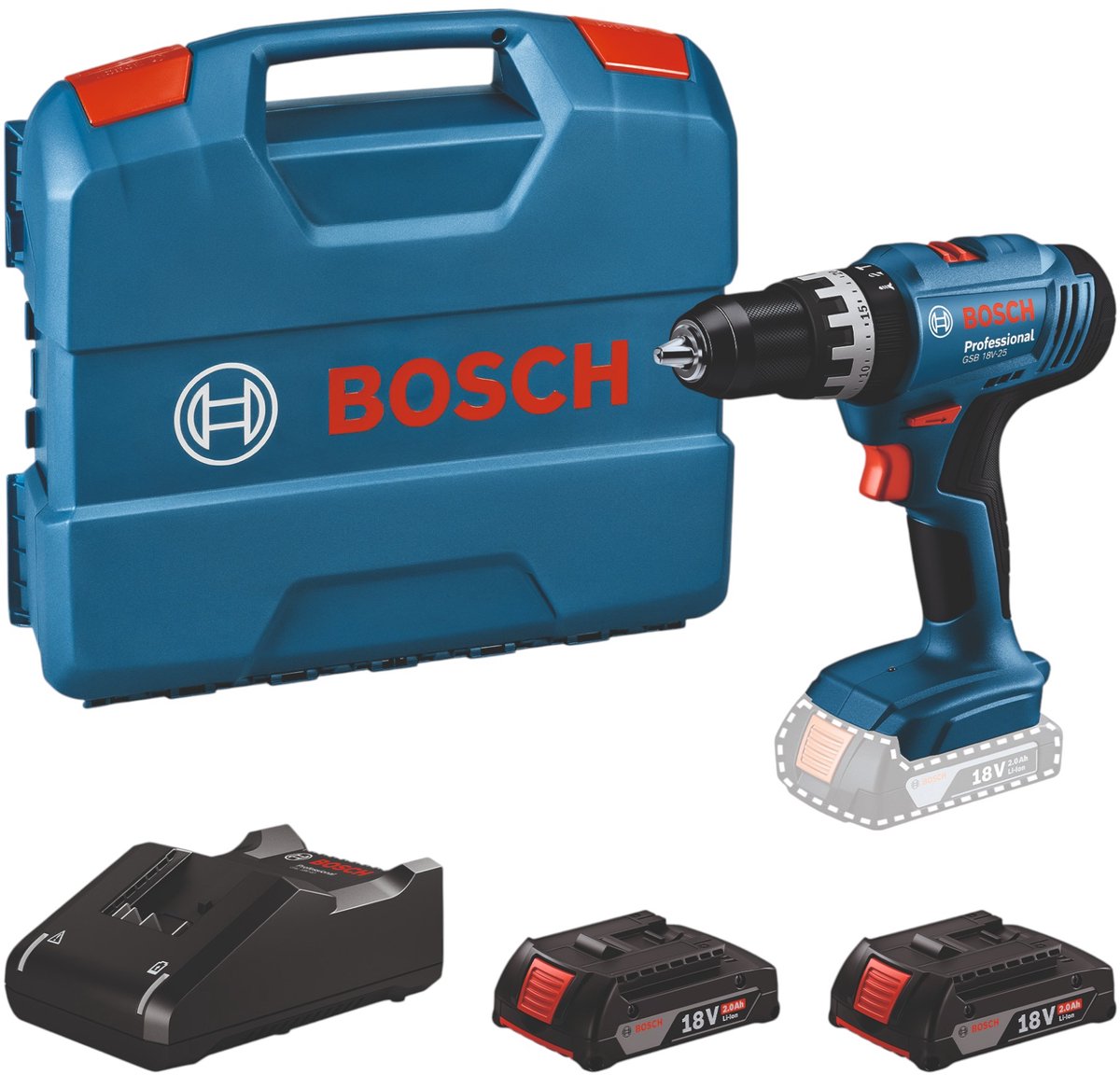 Bosch GSB 18V-25 Professional accu-slagboormachine 18 V 56 Nm ( 06019K9300 ) Solo - zonder accu, zonder lader