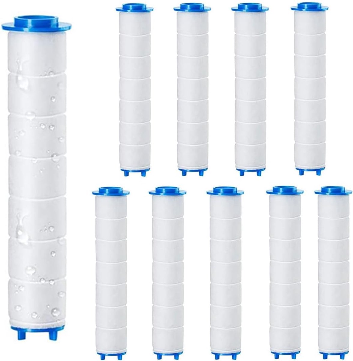 SnelShoppen - Pack van 10 Anti-Limescale Douchesysteem Filters, Universele Vervangbare Waterfilter voor Douchekop, 9.5 x 2 cm, Negatieve Ionen, Ideaal