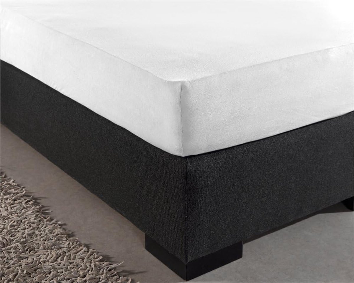 SnelShoppen - Fitted Sheet 100% Katoen, Witte Hoeslaken voor Standaard Matrassen tot 30 cm, Vochtabsorberend en Temperatuurregulerend, 90 x 200 cm