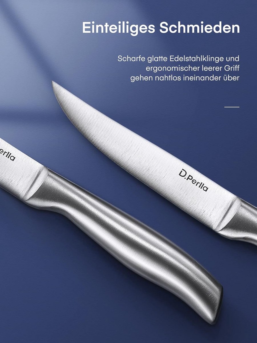 SnelShoppen - Set van 8 Professionele Steakmessen - Extra Scherp RVS Steakmes met Rechte Snede - 23.1CM - Ideaal voor Keuken en Feesten