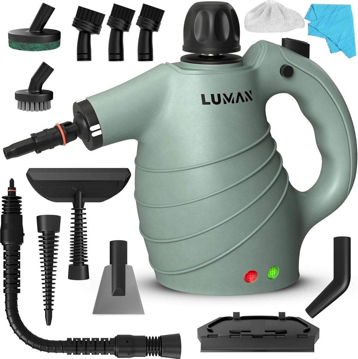 SnelShoppen - 16 in 1 Stoomreiniger C1 - Handstoomreiniger met 16 Opzetstukken - 1050 Watt - 450 ML - Voor Keuken, Badkamer, Vloeren, Tapijten - Inclu