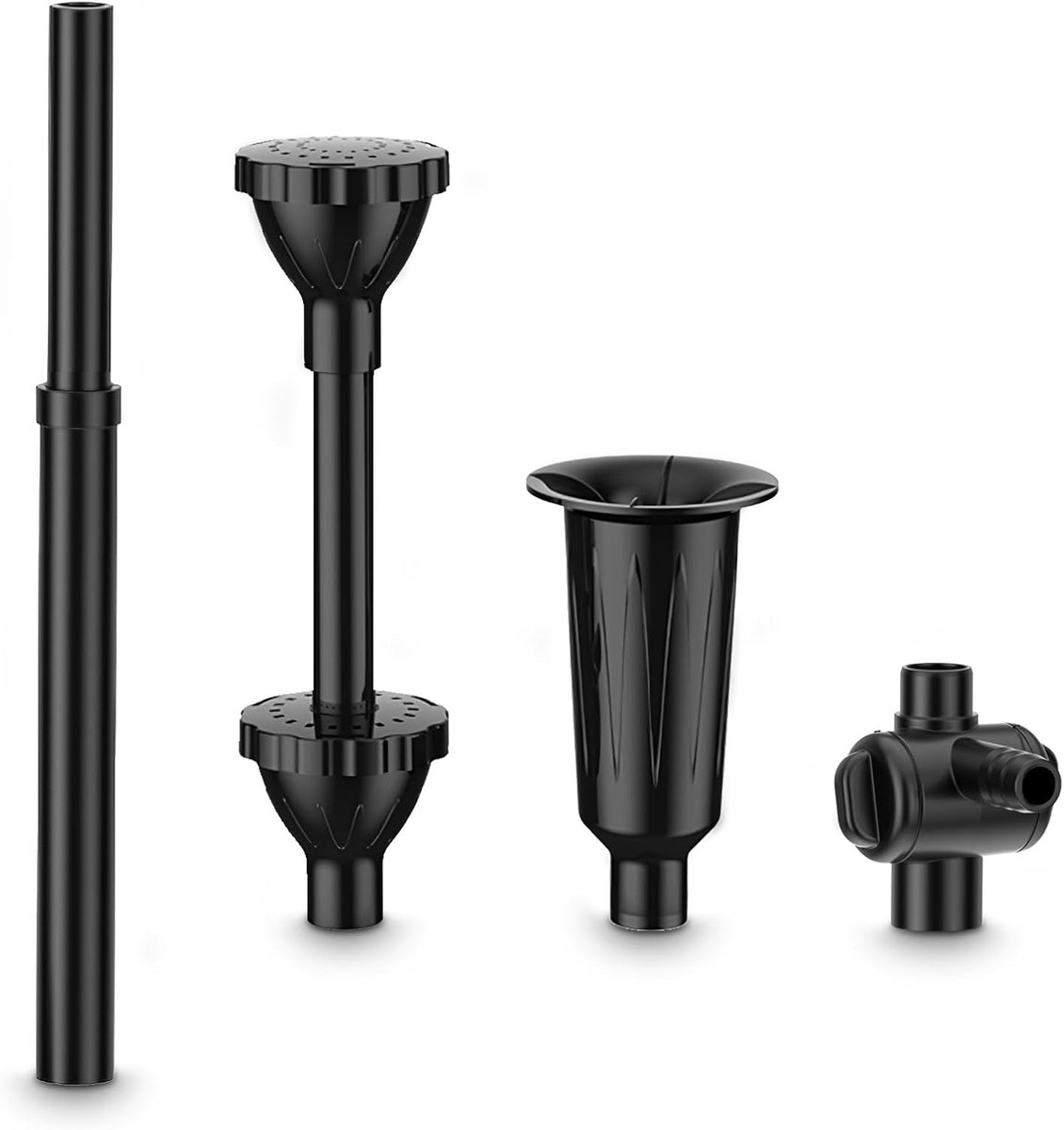 SnelShoppen - Solar Pomp Spuitset - 3 Fonteinpompen - Verstelbare Waterstroom Nozzles - Oever Fontein Accessoires - Tuin Decoratie - Ideaal voor Vijve