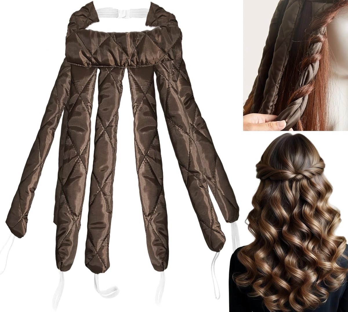 SnelShoppen - Heatless Curlers Headband voor Mooi Golvend Haar - Octopus Haar Kruller - Zacht Zijde, 8 Herbruikbare Curlers voor Lang en Middenlang Ha