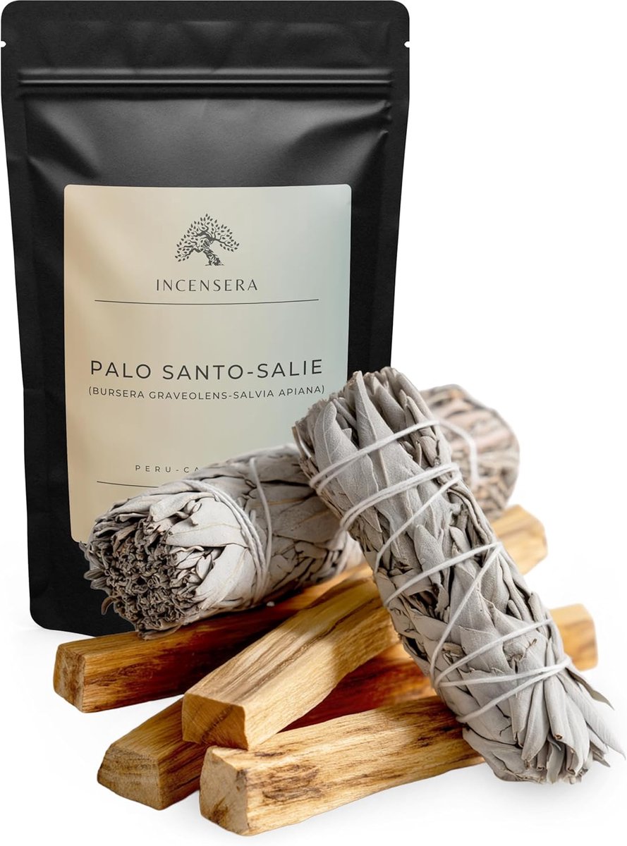 SnelShoppen - Palo Santo en White Sage Rookset - 4x Palo Santo Hout + 2x Witte Salie Bundels - Perfect voor Reinigingsrituelen, Meditatie en Aromather
