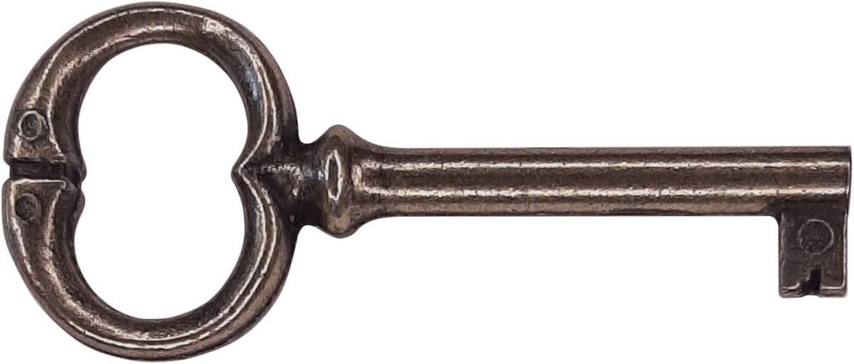 Ronde slotsleutel 77 mm voor antieke en rustieke meubels - Vintage bronzen stijl