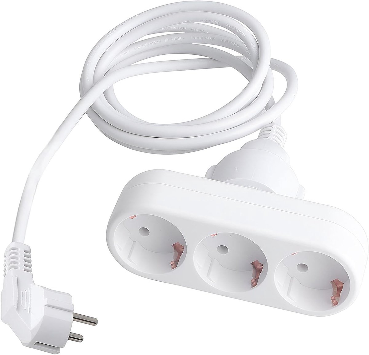SnelShoppen - 3-gang socket strip met 1.9m kabel - krachtige 250V, 16A, 3500W - ideaal voor thuis, kantoor, feest en gebruik buitenshuis