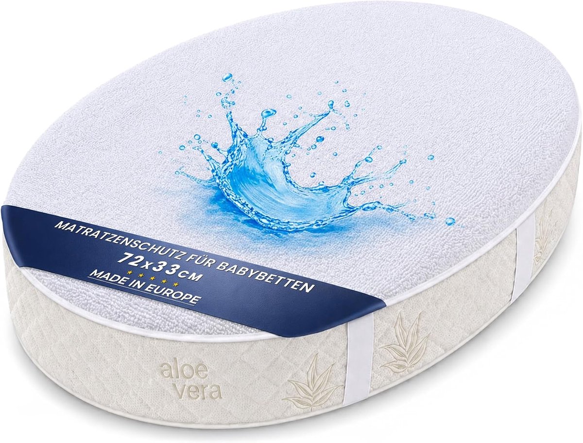 SnelShoppen - Waterproof Matrask Protector 33x72cm - Kindermat Bed Mat Beschermende Dekking Wasbaar Ademend Anti-Huisstofmijt Urinebescherming