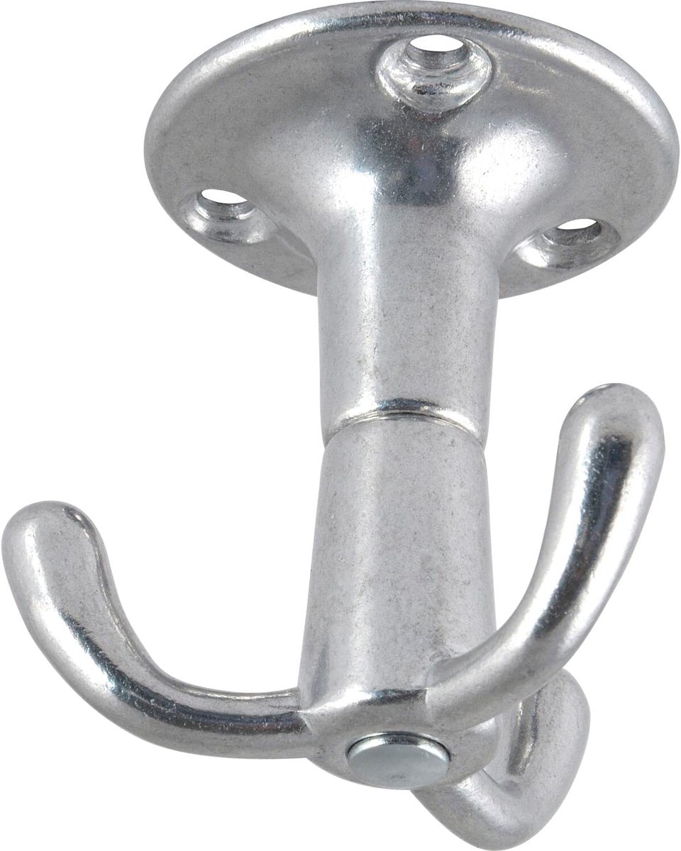 SnelShoppen - Triple Rotatable Kledinghaken - Aluminium Kledinghaak voor Plafondmontage - Ø 51 mm, Hoogte 53 mm - Ideaal voor Kasten en Kantoren