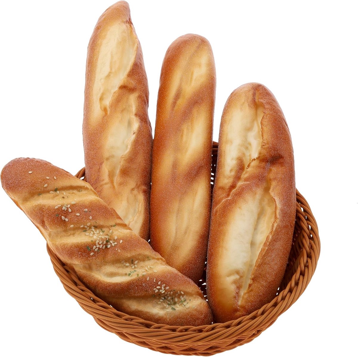 SnelShoppen - 4 Stuks Nep Brood Decoratie - Realistische Franse Baguette Modellen - Nepproducten voor Keuken en Fotografie - 23-33 cm