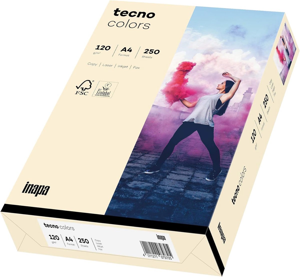 SnelShoppen - Gekleurd Printer Papier A4 - 120 g/m² - 250 Vellen - Licht Chamois - Perfect voor Flyers, Brochures, Creatief - Geschikt voor Laser & In