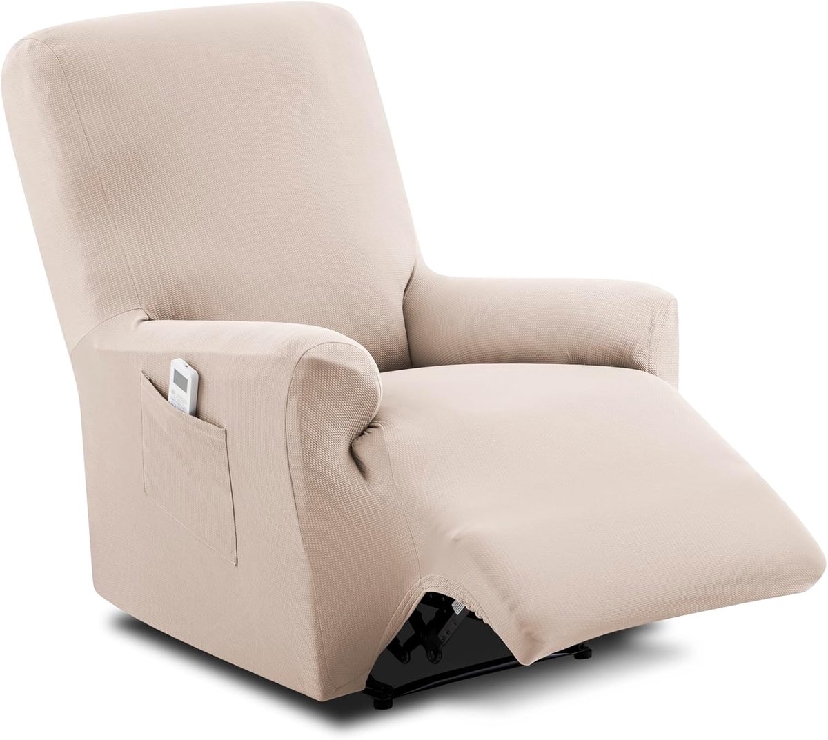 SnelShoppen - Textilhome Relax Chair Cover TEIDE - Elastic Recliner Cover / Universele Stretch Beschermhoes 70-100 cm - Wasbaar - Beige - Perfect voor