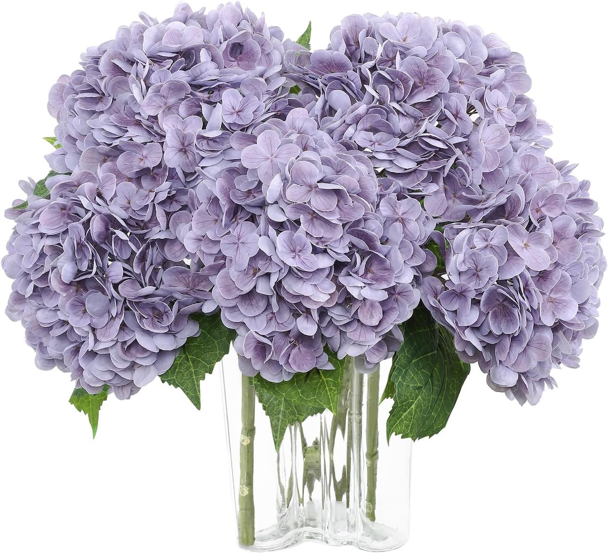 SnelShoppen - 3 Stuks Kunstmatige Hortensia Bloemen Licht Paars - Real Touch Fake Hydrangea Boeket voor Bruiloften, Feesten, Kantoor en Thuis Decorati