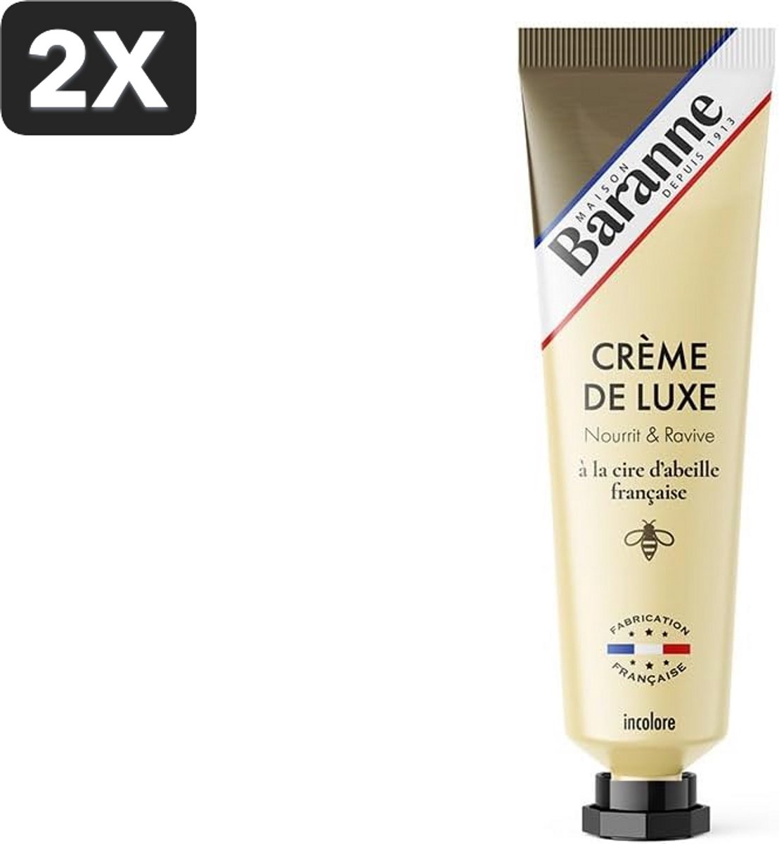 2 x BARANNE - Creme Luxe Bijenwas- Kleurloos - 100 ml