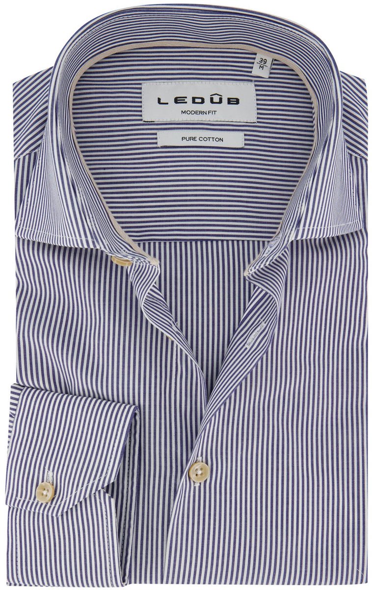 Ledub casual overhemd donkerblauw