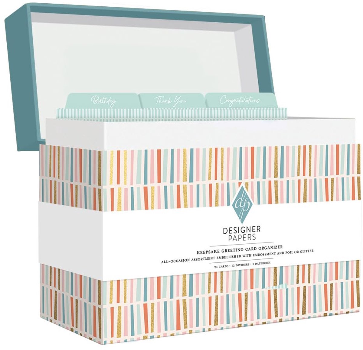 SnelShoppen - Designer Wenskaarten Assortiment Box - 24 Veelkleurige Kaarten met Enveloppen - Verjaardag, Bedankt, Get Well, Sympathie, Bruiloft, Nieu