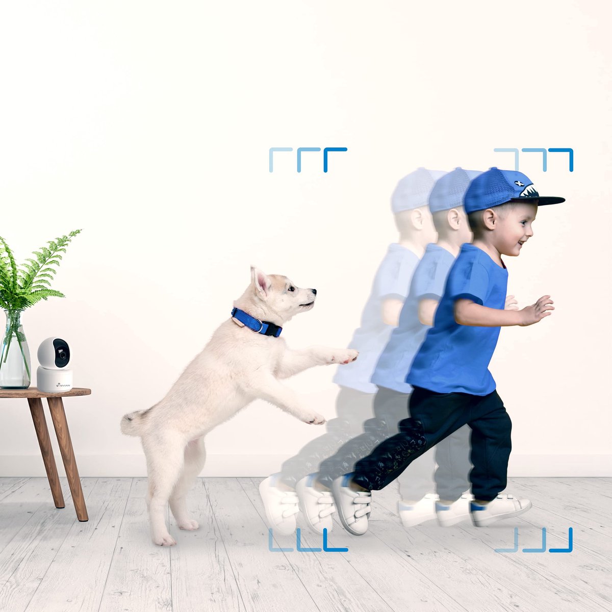 SnelShoppen - 360 Graden Wifi Dome Camera - 2K Beeldkwaliteit - Bidirectionele Audio - Auto-Tracking - Geschikt voor Binnen - Compatibel met Amazon Al
