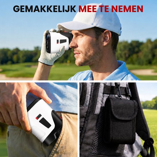 Afstandsmeter Golf - Laser Rangefinder - Golftrainingsmateriaal - Golf Accessoires - 1100 Meter - 7x Vergroting - Hellingscompensatie - Pin Lock met Trilling - USB-C Oplaadbaar - Wit — afbeelding 4