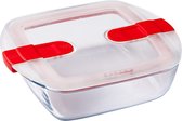 Pyrex Cook & Heat Voedselcontainer Vierkant - Inclusief Deksel - Borosilicaatglas - 20x17 cm - Transparant