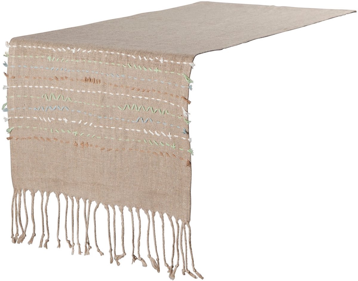 Justin Tafelloper blauw/gr/wh/br 40x140cm