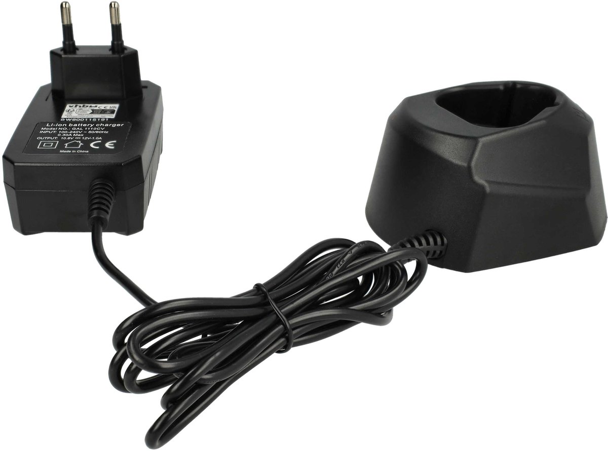 vhbw-lader compatibel met Bosch CLPK31-120, FL10Spit 10.8, CLPK30-120, CLPK41-120, CLPK40-120, CLPK50-120 accu's voor elektrisch gereedschap - Type 1, 12,6 V