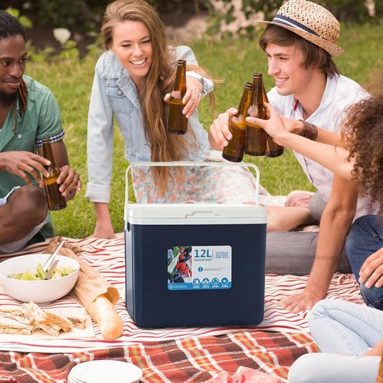 Geïsoleerde koelbox - Opbergdoos - Outdoor avonturen - Warmte en koude isolatie - 12 liter - Blauw — afbeelding 3