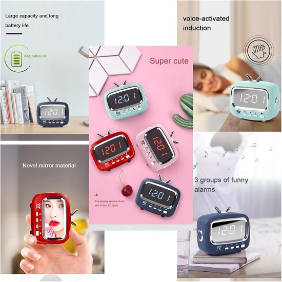 Digitale Kinderwekker - Mini Alarmklok - Kinderen Leren Slapen - Stemgestuurde Verlichting - 10x10 mm - C — afbeelding 3