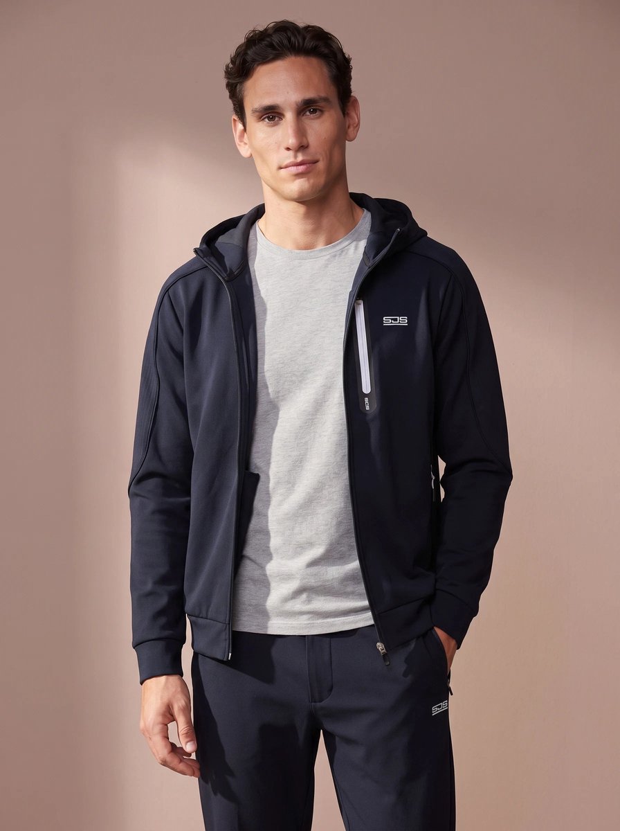 Sjeng Sports ARNO - Maat: S Dark Blue - Tennis Vest Mannen - Sportvest - 86% polyester, 14% elastaan, interlock