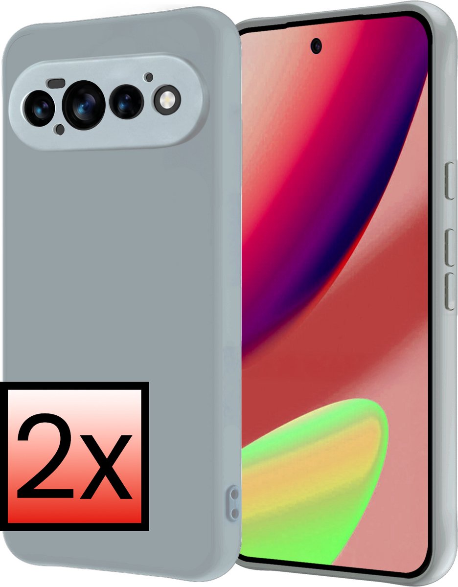 Hoesje - 2 Stuks - Geschikt voor Google Pixel 11 Pro - Sterk & Shockproof - Case Siliconen - Back Cover - Telefoon Hoes - Lichtblauw