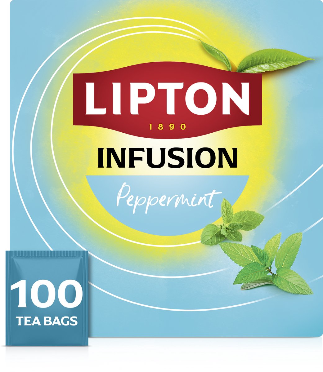 Lipton A Moment to Relax Peppermint Thee - 100 Theezakjes - Pepermunt Kruidenthee - Grootverpakking - 1 Doos