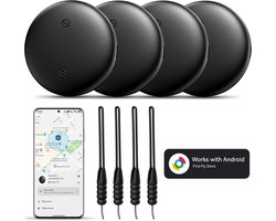 Ralio Bluetooth Tracker voor Android – Compatibel met Google Find Hub - Geen abonnement - 4 Pack – verwisselbare batterij – Met geluid – Sleutels, Fiets, Auto – Key Finder - Zwart