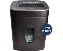 DESQ® Papierversnipperaar - 12 vel - 4 x33 mm - P4 - 19 Liter opvangbak - Slechts 60dB - Ook creditcards - AVG-proof