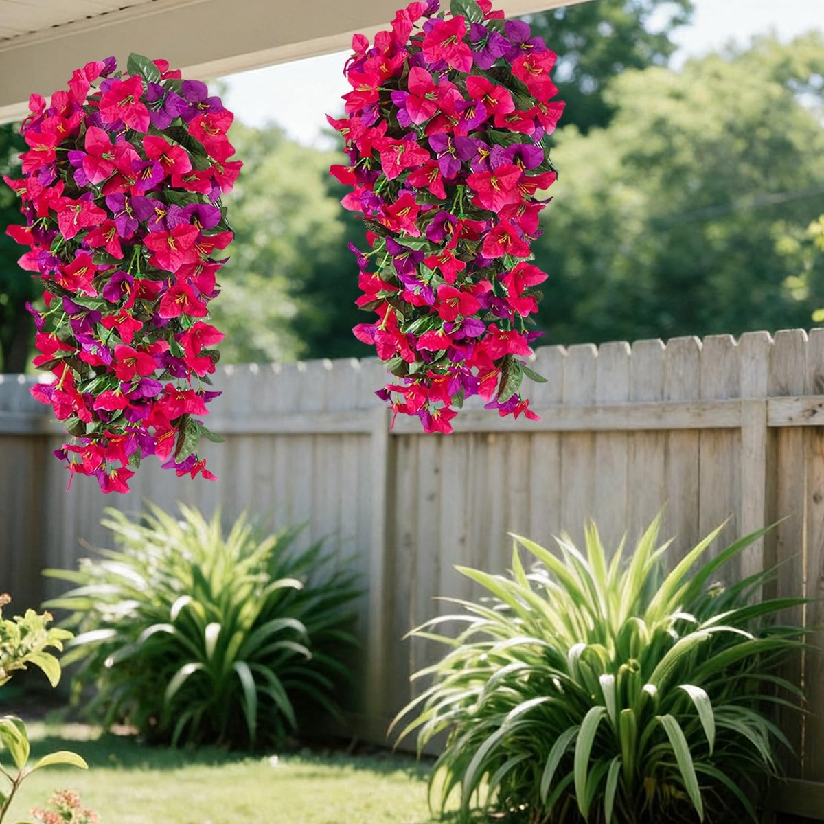 SnelShoppen - Kunstmatige Hangende Bloemen Bougainvillea - UV-bestendig Faux Planten Boeket - Decoratie voor Binnen en Buiten - Perfect voor Muur, Tui