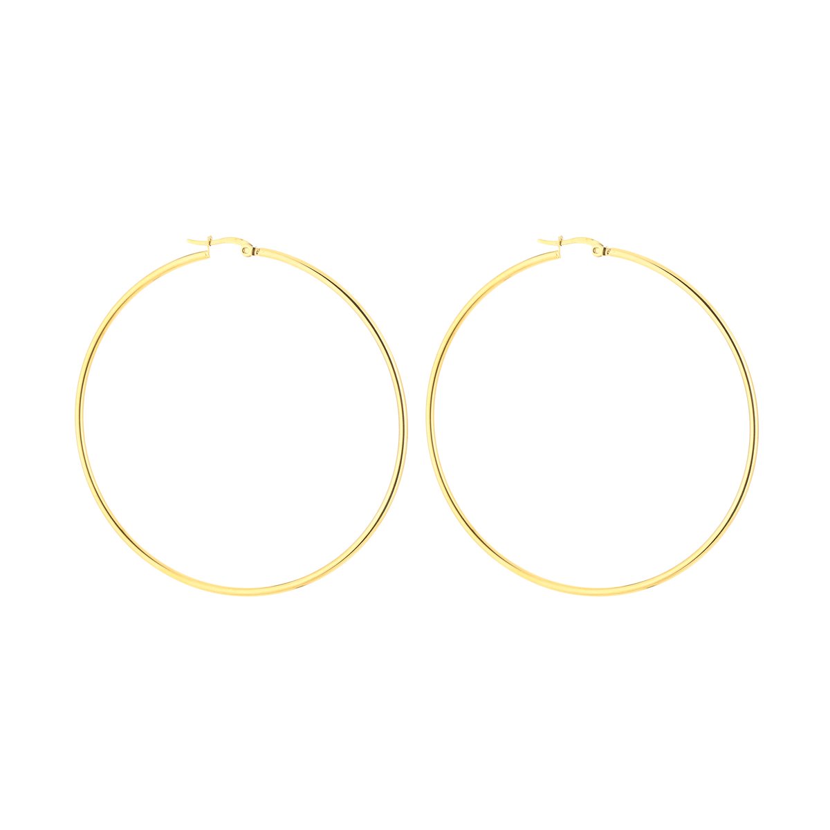 Stainless Steel Klassieke XL Hoops – Tijdloze & Minimalistische Oorringen – RVS - Goud